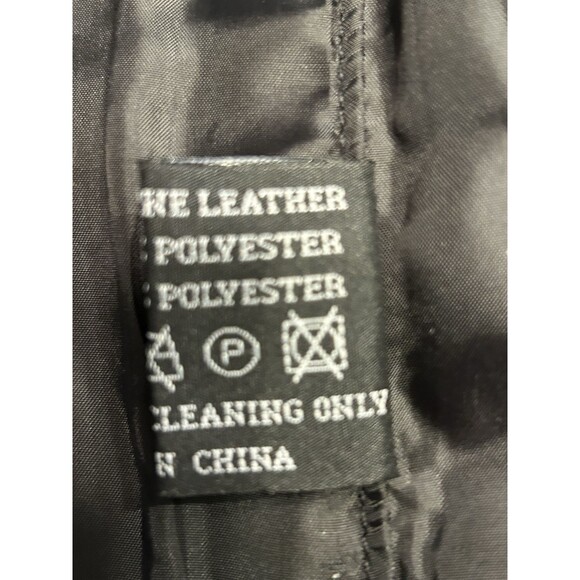 Michael Michelle Black leather Biker Vest With Eagle Embroidered Size M men - Picture 5 of 8